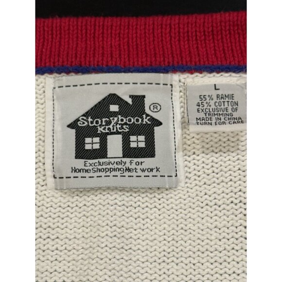 Storybook Knits American Flag July 4th Novelty Cardigan Sweater Womens Large - Picture 9 of 12